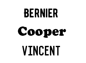Bernier, Cooper, Vincent fonts