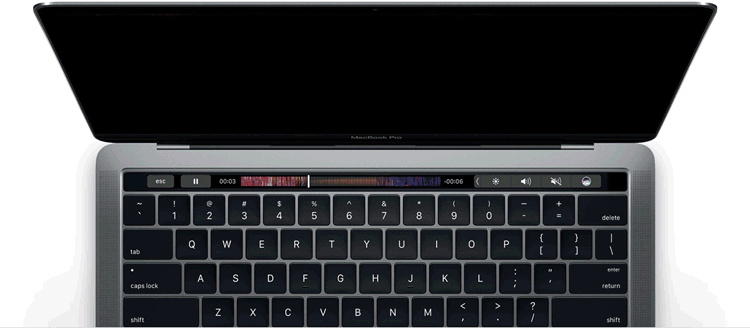 The Touch Bar on the new Macbook Pro, GIF from Apple.com